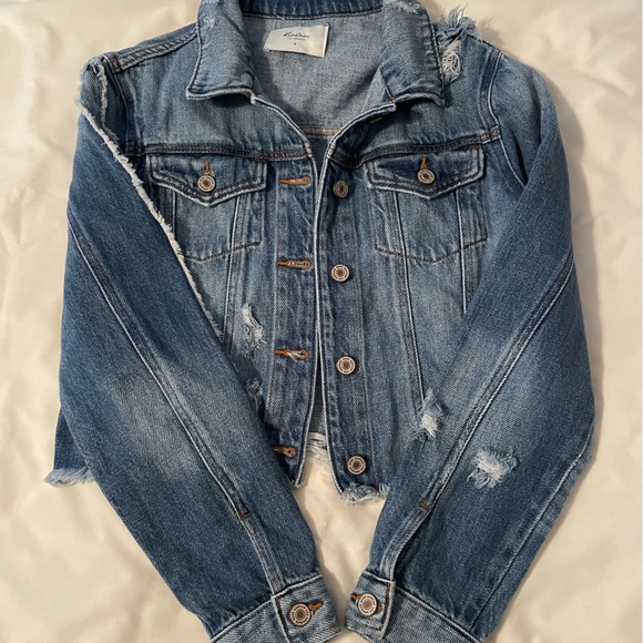 KanCan Jackets & Blazers - Kancan Los Angeles Distressed Jean Jacket with Frayed Bottom. 100% Cotton.